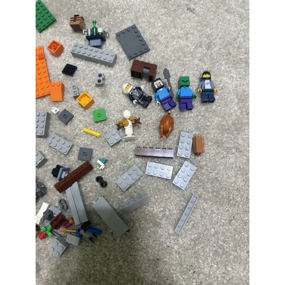 LEGO minecraft random PCS 200+ with 4 minifigs replacement pieces bulk